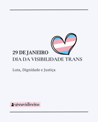 Hoje, no Dia Nacional da Visibilidade Trans, quero deixar aqui um abraço a todas as pessoas trans que, todos os dias, resistem e lutam pelo direito de existir. 
Esse dia não é uma celebração, mas um chamado à realidade: a população trans ainda enfrenta inúmeras barreiras, especialmente no sistema de justiça criminal.

Tenho contato diário com muitas clientes trans que sofrem abusos, violências e discriminações, tanto na sociedade quanto dentro do próprio sistema.

São criminalizadas injustamente, e não são raros os relatos de agressões e violações de direitos em abordagens, presídios e até durante o próprio processo. A marginalização que começa cedo, com o preconceito na escola, no trabalho e na família, muitas vezes empurra essas pessoas para uma realidade de extrema vulnerabilidade.

Quando caem nas mãos do sistema penal, o peso da transfobia se soma ao peso da criminalização da pobreza. A falta de reconhecimento de sua identidade de gênero, a violação de direitos básicos e a dificuldade de reinserção social criam um ciclo cruel de exclusão.

Ser aliada é colocar a cara a tapa, é denunciar, é lutar para que cada pessoa trans tenha o direito de viver com respeito e justiça. O mínimo que podemos fazer é exigir mudanças estruturais.

Resistimos ✊🏽🏳️‍⚧️