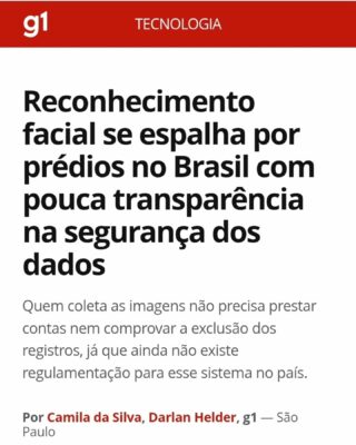 Reconhecimento facial tem se espalhado por prédios, ruas e espaços públicos como se fosse algo natural e inofensivo.

Mas não é, vamos pensar: quem está coletando essas imagens? Com que finalidade? Por quanto tempo? Quem fiscaliza? Qual o destino? São deletadas ou transmitidas?

Nossa legislação ainda não enfrentou essas questões.

Basta passar na rua para ter seu rosto registrado. Você se sente confortável? 

A promessa é sempre a mesma: segurança. Mas segurança não pode justificar a coleta de rostos sem consentimento e sem procedimento.
