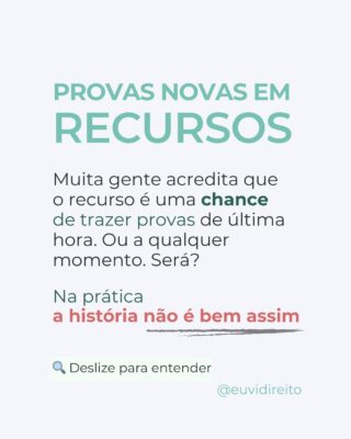 Muita gente me procura acreditando que o recurso é a hora de “mostrar mais provas pra convencer o juiz”. A frustração vem quando descobrem que, no processo penal, isso quase nunca é possível.

O motivo não é complicar a vida de quem está sendo julgado, mas garantir que o processo seja justo e equilibrado: cada prova tem o seu momento, e ele acontece antes da sentença. O recurso não abre uma nova fase de investigação, ele serve para revisar o que já foi decidido.

Isso não significa que estamos de mãos atadas. Existem situações em que uma prova nova pode sim ser considerada, como quando ela surge depois ou quando revela uma ilegalidade. Mas são exceções, raríssimas e dependem de autorização do tribunal.

Com prova não existe "guardar trunfos", uma defesa qualificada precisa ser estratégica desde o início. Atuar no tempo certo pode fazer toda a diferença entre carregar uma condenação injusta e garantir um julgamento leal. A prova deve ser usada com estratégia, mas ainda assim no tempo certo determinado pela lei.

E se a prova surgir só depois? 

Ainda existe a revisão criminal, que falo tanto, para reabrir o caso e buscar justiça.