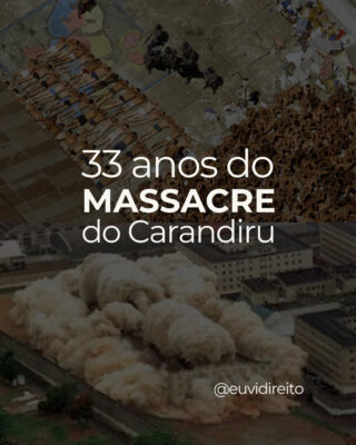 O Massacre do Carandiru faz 33 anos.  

Sem responsabilizações e sem nenhum reconhecimento que as 111 vidas perdidas importam tanto como a minha ou a sua.   

E se você acha que alguma vida vale menos nem continue a leitura.  

Não trago as imagens chocantes daquele dia e nem me aproprio dos corpos mortos pra conversar hoje, trago a implosão do complexo penitenciário do Carandiru como um símbolo do apagamento dessa tragédia.   

Poderia ser um marco de recomeço afinal hoje existe um parque no local, mas se pensarmos bem, o que mudou? Uma linha de cor e classe social continua dividindo quem vive, quem sobrevive e quem morre na nossa sociedade.   

Em 92 o massacre (não tem outro nome) ordenado pelo Governo do Estado e executado pela Polícia Militar de São Paulo resultou em 111 mortes. 

A polícia não deixou de matar nem de ser violenta.  Inclusive chegamos a era da espetacularização aonde agentes públicos gravam esse tipo de ação e expõe para deleite de seus seguidores, afoitos por likes e a satisfação que isso lhes trás.  Na época, esse massacre foi veiculado de forma sensacionalista pela imprensa.    

Continuamos tendo rebeliões e outros massacres: grandes expostos e viscerais como Chacina da Casa de Custódia de Benfica, Pedrinhas, Manaus, Altamira e os diários : comiza azeda, estragada, fria, superlotação, racionamento de água, falta de atividades e a não ressocialização ou preparo para isso.  

Tratar essas pessoas como seres humanos é impensável para os gestores públicos. São os criminosos, os páreas.  

Essa invisibilização já começa antes, a maioria é negro, jovem e de baixa escolaridade e aí amigo, não existe meritocracia bonitinha.  

Enquanto no nosso prato hoje tem uma refeição tem gente brigando por comida azeda    

Quem deu a ordem era cidadão de bem, das famílias mais tradicionais de São Paulo, já foi, descasa em paz.Não sei que paz.  

A ordem por si só não tem efeito, tem que cumprir, mas se servidor público não precisa fazer nada ilegal, como explicar os 111 mortos? Os Silva, os Souza? Quem lembra que ele era um em cento e onze?    

🎶Mas quem vai acreditar no meu depoimento?  Dia 3 de Outubro, diário de um detento.🎶